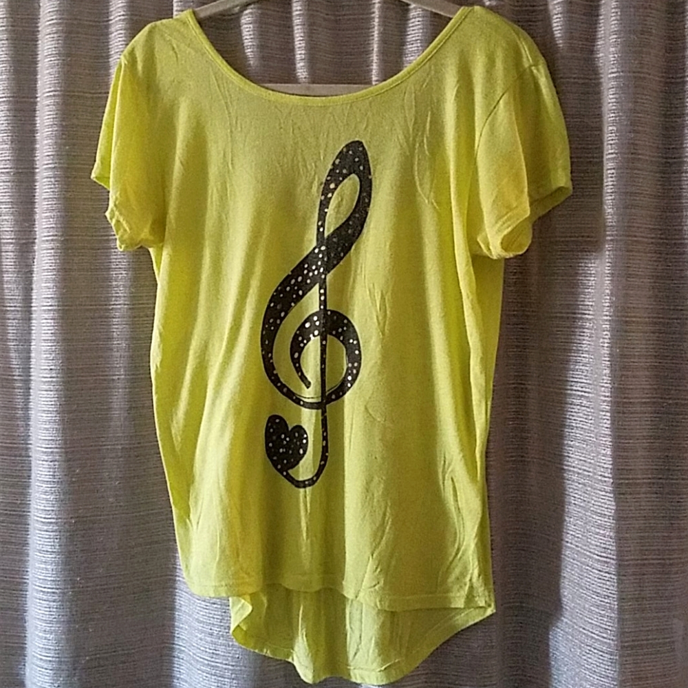 Neon Yellow Treble Clef Top